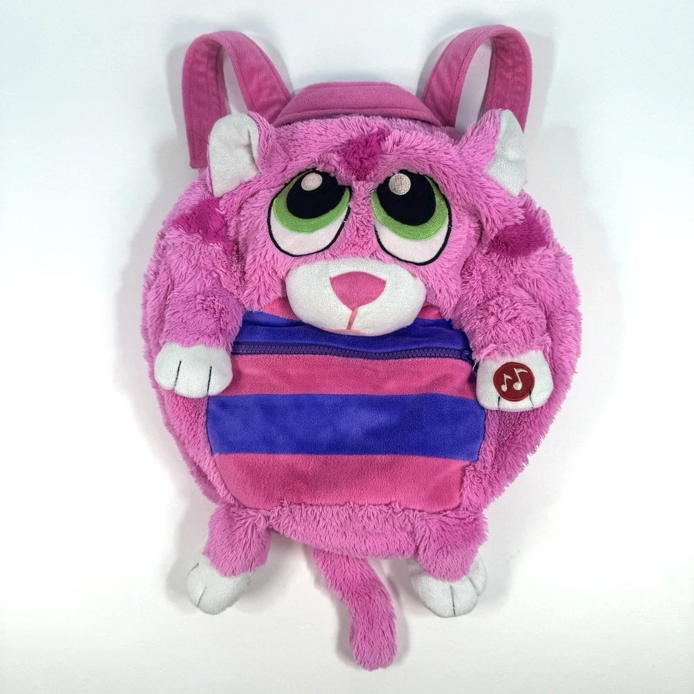 Pink Plush Cat Backpack Y2K Kids Senior Year Kiddie Backpack Trend Jay Franco